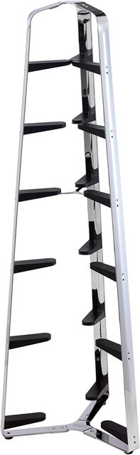 Hahn 6 Tier Polished Pan Stand with Black Arms